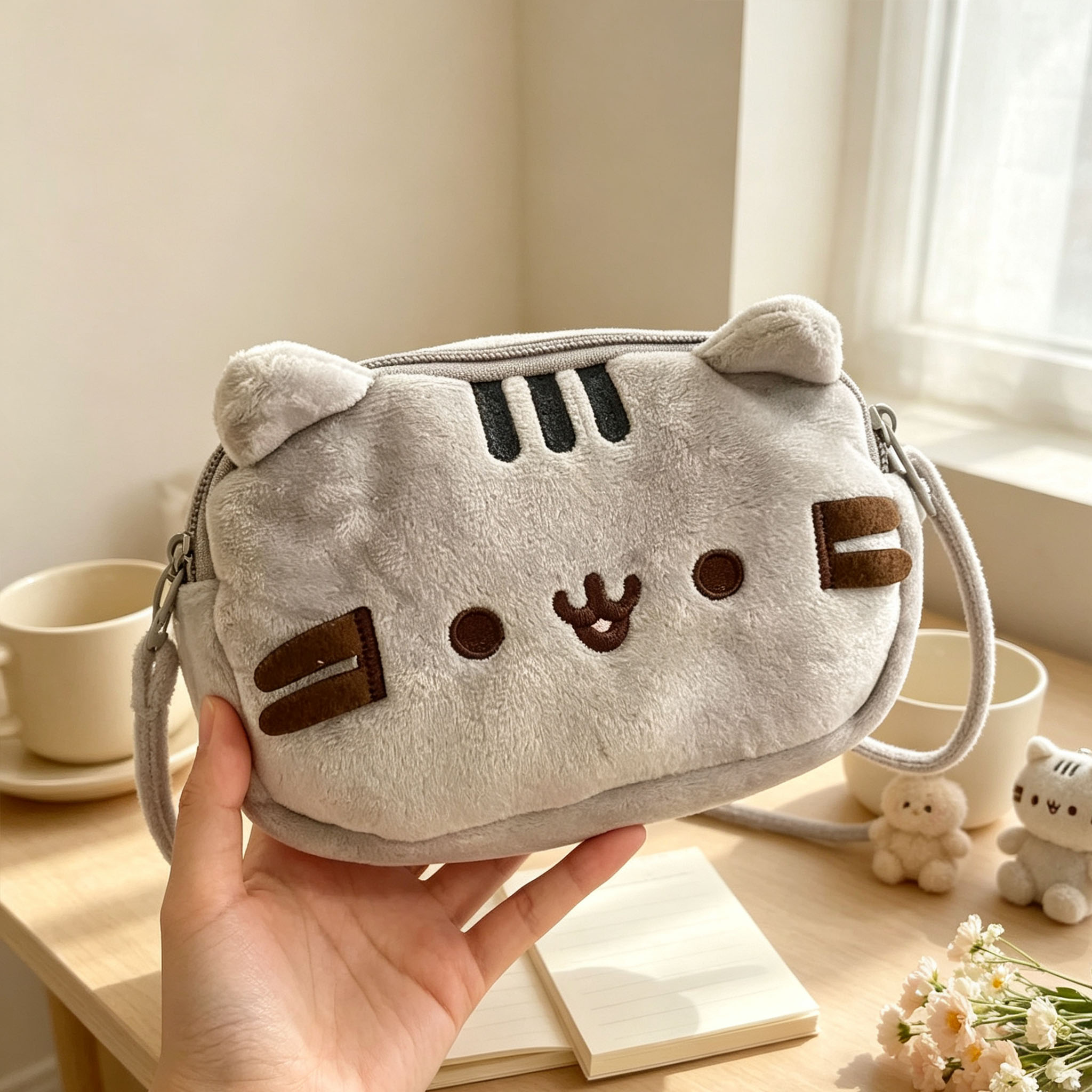 Travel Accessories Organiser - Kawaii Kedi Kozmetik Çantası Büyük Kapasiteli