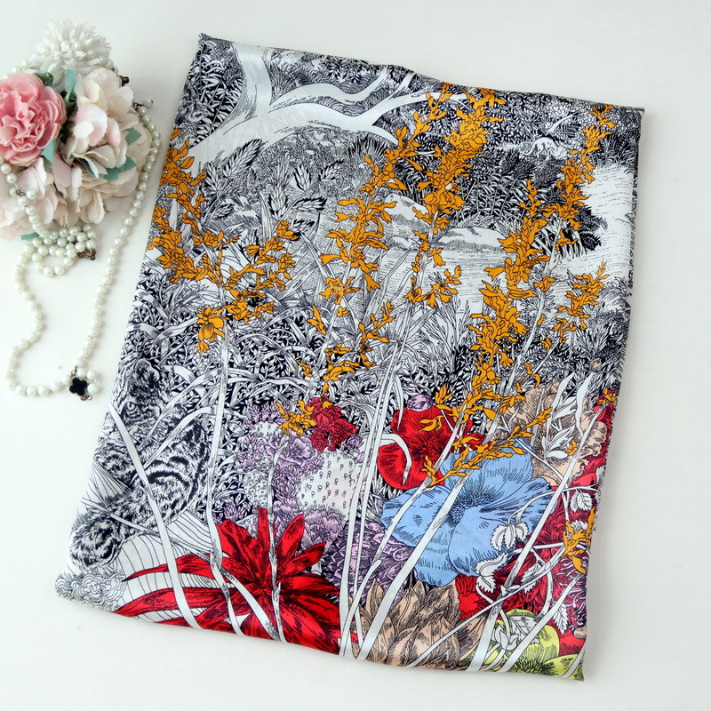 Travel Hair Accessories - 110CM ipek eşarp lüks el haddelenmiş