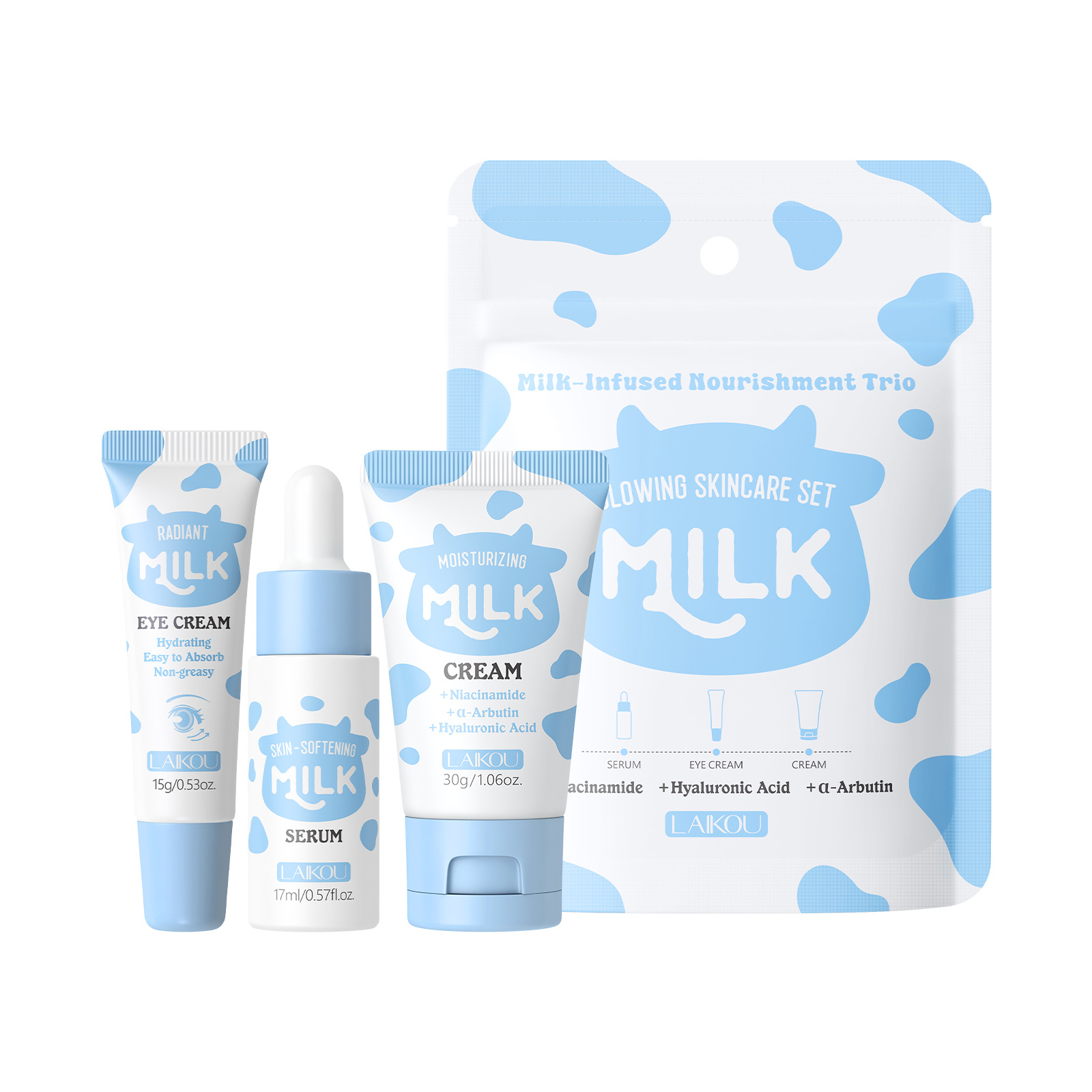Travel Accessories Set - LAIKOU Süt 3 Parça Seyahat Boyu