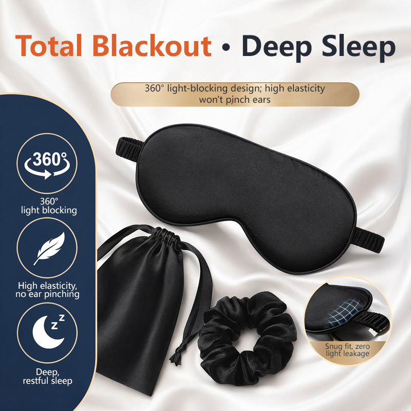 Travel Accessories Set - İpek Göz Maskesi 3 Parça Set