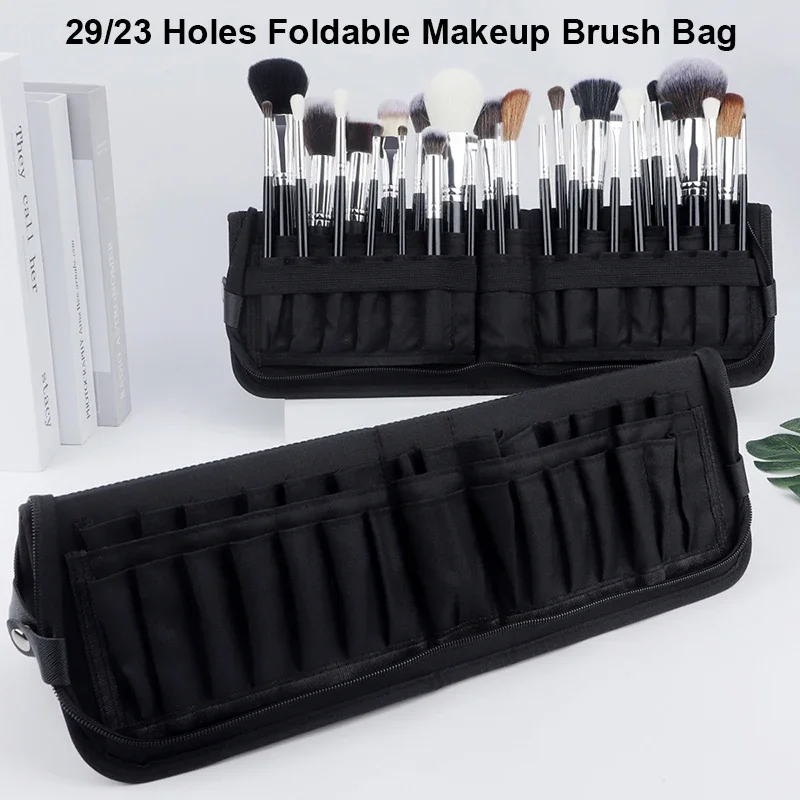 Travel Accessories Set - 29/23 Delik Katlanabilir Makyaj Fırça Çantası