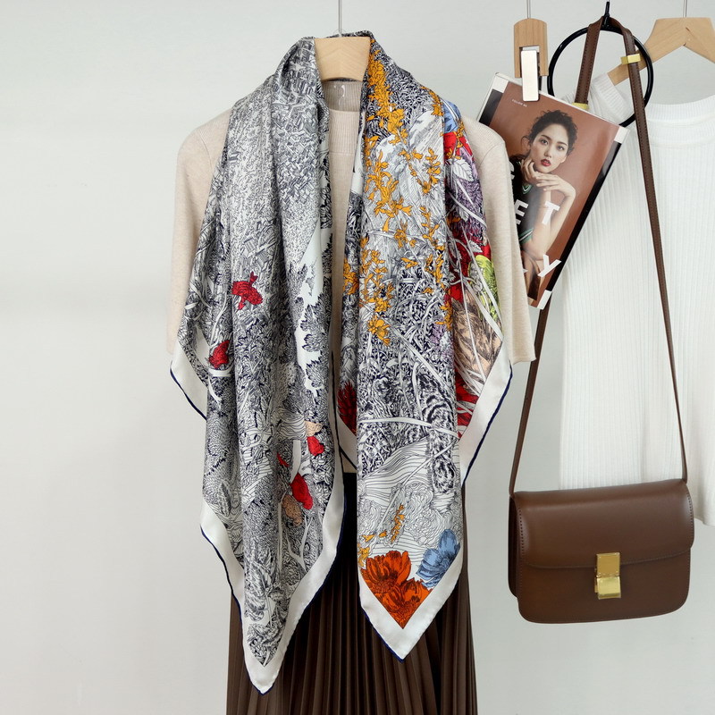 110CM ipek eşarp lüks el hadde - Travel Hair Accessories incelemesi ve fiyatı