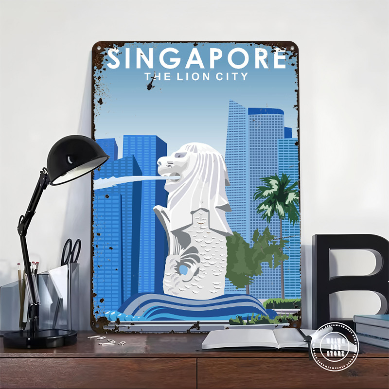 Singapur Seyahat Teneke Poster - Travel Accessories Singapore incelemesi ve fiyatı
